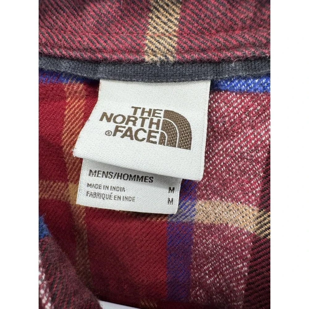 The North Face Plaid Flannel Button-Up Shirt Pockets Red/Blue/Gray Men's M